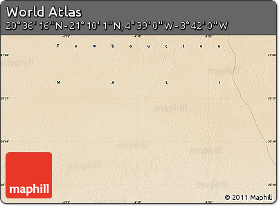 Satellite Map of the Area around 20° 53' 8" N, 4° 10' 30" W