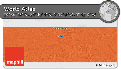 Political Panoramic Map of the Area around 20° 53' 8" N, 4° 10' 30" W