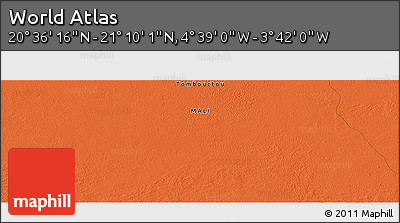 Political Panoramic Map of the Area around 20° 53' 8" N, 4° 10' 30" W