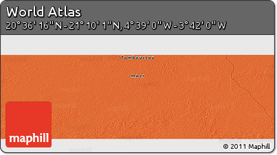 Political Panoramic Map of the Area around 20° 53' 8" N, 4° 10' 30" W