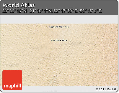 Satellite 3D Map of the Area around 20° 53' 8" N, 52° 46' 29" E
