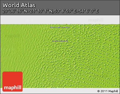 Physical 3D Map of the Area around 20° 53' 8" N, 53° 37' 30" E