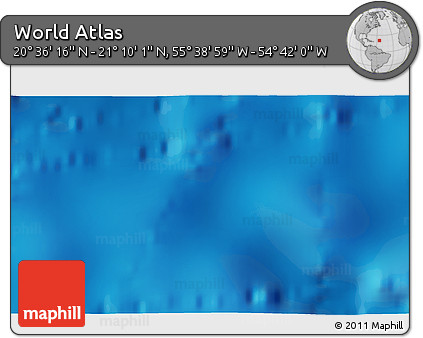 Physical 3D Map of the Area around 20° 53' 8" N, 55° 10' 29" W