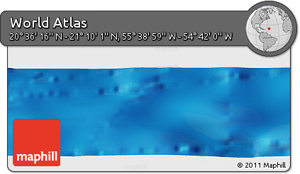 Physical Panoramic Map of the Area around 20° 53' 8" N, 55° 10' 29" W