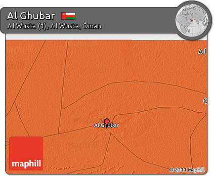 Political 3D Map of Al Ghubar