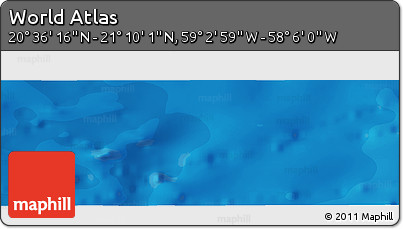 Political Panoramic Map of the Area around 20° 53' 8" N, 58° 34' 30" W