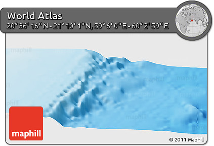 Physical Panoramic Map of the Area around 20° 53' 8" N, 59° 34' 30" E