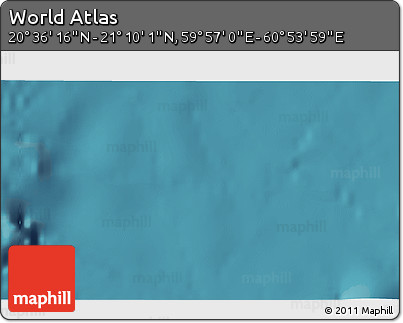Satellite 3D Map of the Area around 20° 53' 8" N, 60° 25' 29" E