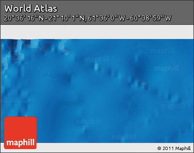 Physical 3D Map of the Area around 20° 53' 8" N, 61° 7' 30" W