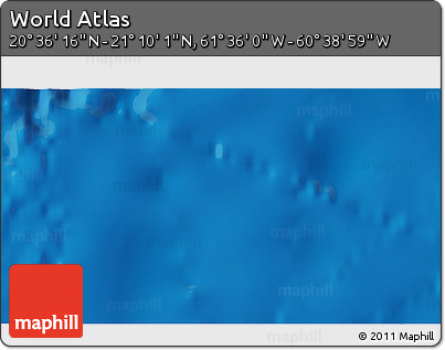 Physical 3D Map of the Area around 20° 53' 8" N, 61° 7' 30" W
