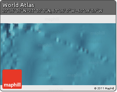 Satellite 3D Map of the Area around 20° 53' 8" N, 61° 7' 30" W