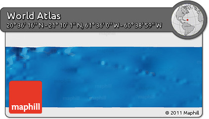 Physical Panoramic Map of the Area around 20° 53' 8" N, 61° 7' 30" W