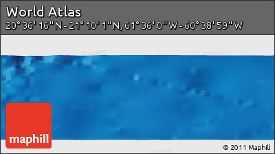 Physical Panoramic Map of the Area around 20° 53' 8" N, 61° 7' 30" W