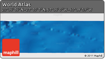 Physical Panoramic Map of the Area around 20° 53' 8" N, 61° 7' 30" W