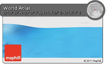 Physical Panoramic Map of the Area around 20° 53' 8" N, 62° 7' 30" E