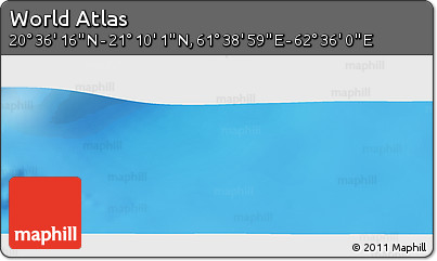 Physical Panoramic Map of the Area around 20° 53' 8" N, 62° 7' 30" E