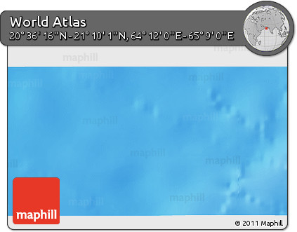 Physical 3D Map of the Area around 20° 53' 8" N, 64° 40' 30" E