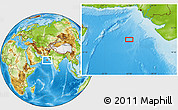 Physical Location Map of the area around 20° 53' 8" N, 65° 31' 30" E