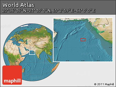 Satellite Location Map of the Area around 20° 53' 8" N, 65° 31' 30" E
