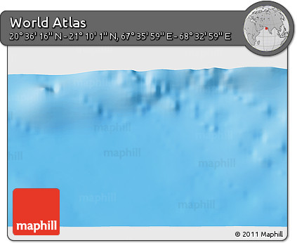 Physical 3D Map of the Area around 20° 53' 8" N, 68° 4' 29" E