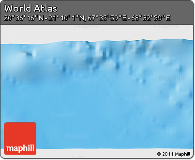 Physical 3D Map of the Area around 20° 53' 8" N, 68° 4' 29" E