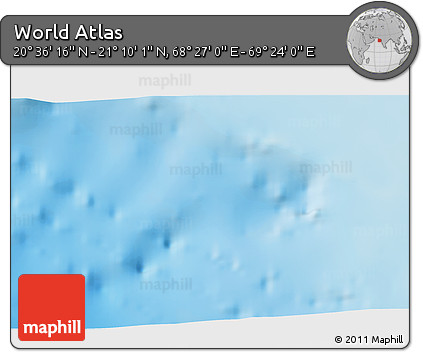 Physical 3D Map of the Area around 20° 53' 8" N, 68° 55' 30" E