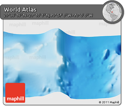 Physical 3D Map of the Area around 20° 53' 8" N, 70° 28' 29" W