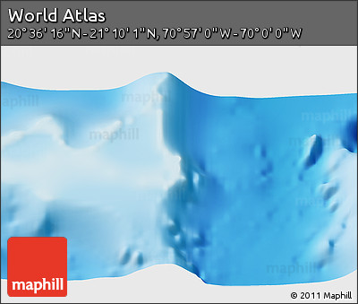 Physical 3D Map of the Area around 20° 53' 8" N, 70° 28' 29" W