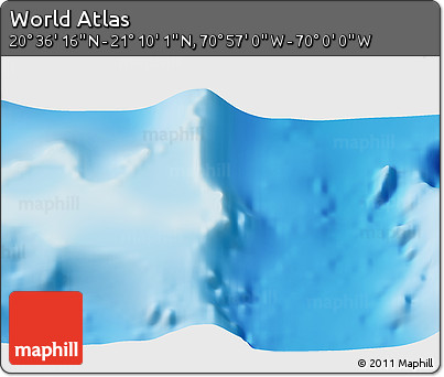Physical 3D Map of the Area around 20° 53' 8" N, 70° 28' 29" W