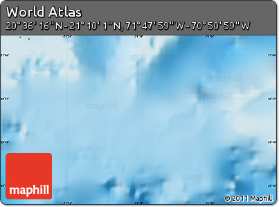 Physical Map of the Area around 20° 53' 8" N, 71° 19' 29" W