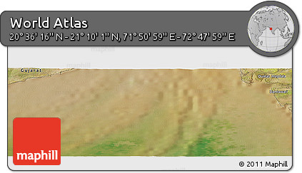 Satellite Panoramic Map of the Area around 20° 53' 8" N, 72° 19' 29" E