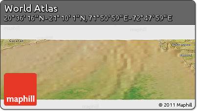 Satellite Panoramic Map of the Area around 20° 53' 8" N, 72° 19' 29" E