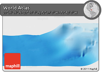 Shaded Relief Panoramic Map of the Area around 20° 53' 8" N, 72° 10' 30" W