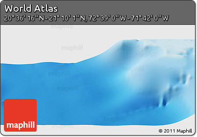 Shaded Relief Panoramic Map of the Area around 20° 53' 8" N, 72° 10' 30" W