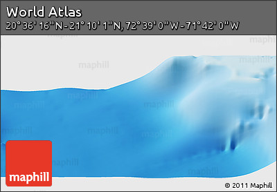 Shaded Relief Panoramic Map of the Area around 20° 53' 8" N, 72° 10' 30" W