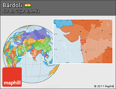 Bardoli In India Map Free Political Location Map Of Bārdoli