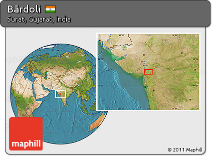 Bardoli In Gujarat Map Free Satellite Location Map Of Bārdoli