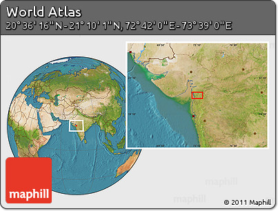 Satellite Location Map of the Area around 20° 53' 8" N, 73° 10' 30" E
