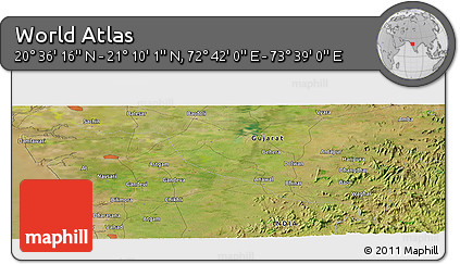 Satellite Panoramic Map of the Area around 20° 53' 8" N, 73° 10' 30" E