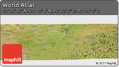 Satellite Panoramic Map of the Area around 20° 53' 8" N, 73° 10' 30" E
