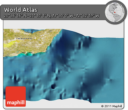 Satellite 3D Map of the Area around 20° 53' 8" N, 73° 1' 30" W