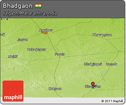 Physical Panoramic Map of Bhadgaon