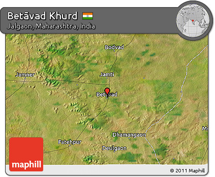 Satellite 3D Map of Betāvad Khurd