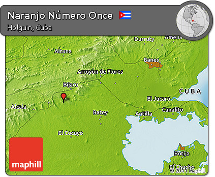 Physical 3D Map of Naranjo Número Once
