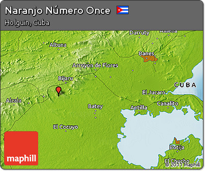 Physical 3D Map of Naranjo Número Once
