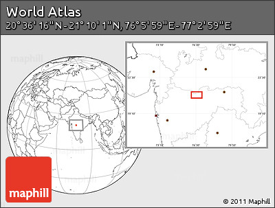 Blank Location Map of the Area around 20° 53' 8" N, 76° 34' 29" E