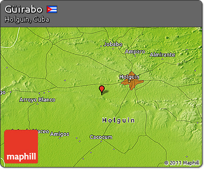 Physical 3D Map of Güirabo