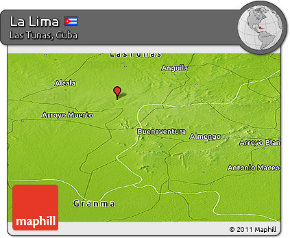 Physical Panoramic Map of La Lima