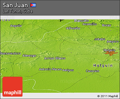 Physical Panoramic Map of San Juan