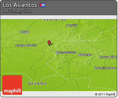 Physical Panoramic Map of Los Asientos